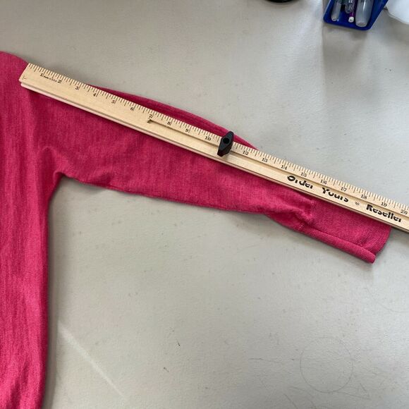 Talbots Pure Merino Wool Sweater Womens MP Medium Petite Pink Waterfall Neckline - Picture 8 of 11